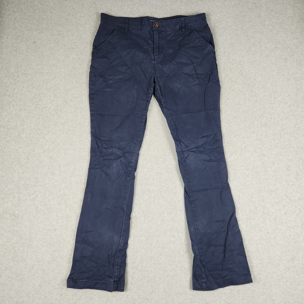 Old Navy Boot-Cut Pants Girls 18 Navy Blue Stretch‎ Cotton Twill High Waisted